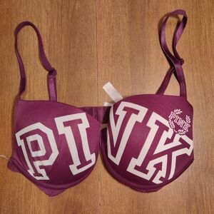 Purple Bra with Bold Pink Logo